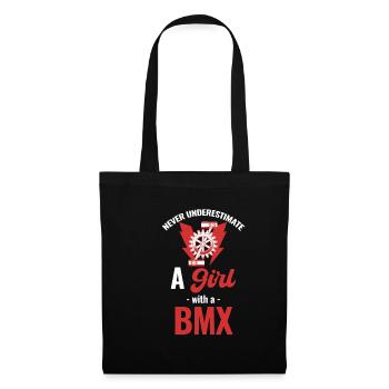 Ne sous-estimez jamais une fille avec un - Sac en tissu - noir - Devant