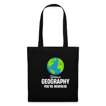 Sans géographie, tu n’es nulle part, - Sac en tissu - noir - Devant