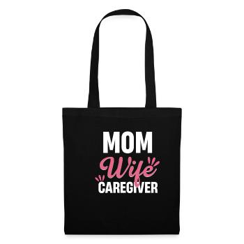 Mère, Femme, Soignante, Mère, - Sac en tissu - noir - Devant
