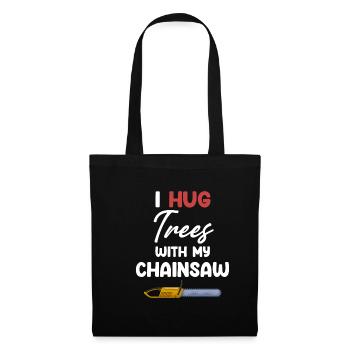 J’embrasse les arbres avec ma tronçonneuse plus drôle - Sac en tissu - noir - Devant