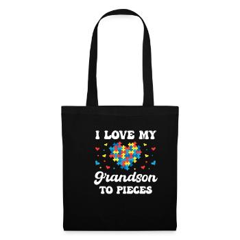 J’aime mon petit-fils en morceaux Mamie TDAH Mamie - Sac en tissu - noir - Devant