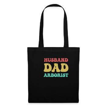 Mari. Papa. Arboriculteur. Papa bûcheron - Sac en tissu - noir - Devant