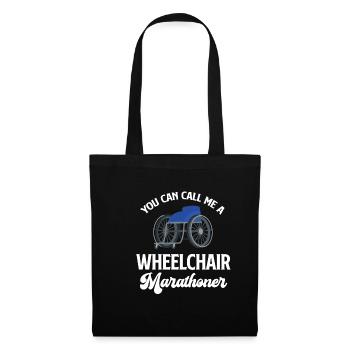 Man Kann Mich Einen Rollstuhl-marathonläufer Mit - Stoffbeutel - Schwarz - Vorne
