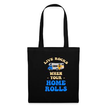 La vie bascule quand votre maison roule à la maison - Sac en tissu - noir - Devant