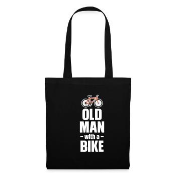 Old man with a bicycle cycling grandpa - Tote Bag - black - Front