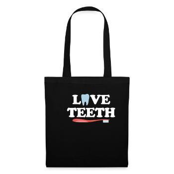 Love Teeth Drôle d’hygiéniste dentaire - Sac en tissu - noir - Devant