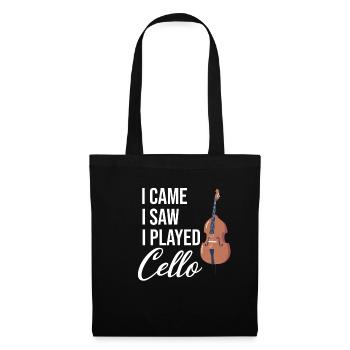 Je suis venu, j’ai vu que je jouais du violoncelle. - Sac en tissu - noir - Devant