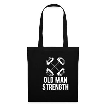 Vieil homme Force Powerlifting Grand-père Fitness - Sac en tissu - noir - Devant