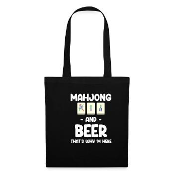 Mahjong and beer, that's why I'm here - Tote Bag - black - Front