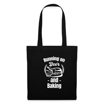Courir Sur De La Bière Et De La Pâtisserie Drôle De Père Boulanger - Sac en tissu - noir - Devant