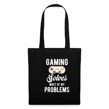 Gaming Löst Die Meisten Meiner Probleme. Lustiger - Stoffbeutel - Schwarz - Vorne