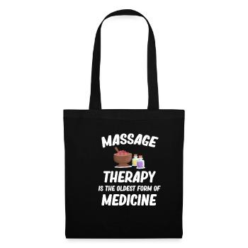 Die Massagetherapie Ist Die Älteste Form Der - Stoffbeutel - Schwarz - Vorne