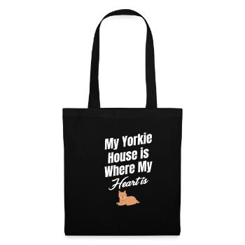 My Yorkie house is the place where my heart shines. - Tote Bag - black - Front