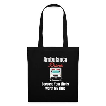 Ambulancier, parce que ta vie est mon temps - Sac en tissu - noir - Devant