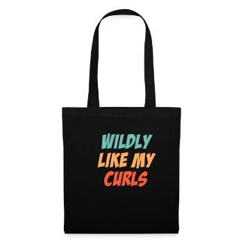 Wild as my curls funny curly hair - Tote Bag - black - Front