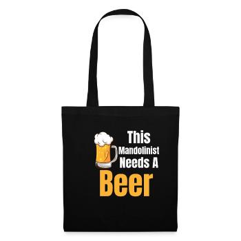 Mehr Mandoline Funny Mandolinist Gitarre - Stoffbeutel - Schwarz - Vorne