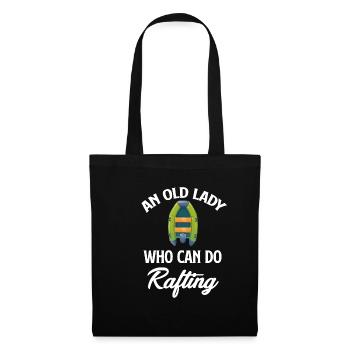Eine Alte Dame, Die Rafting Kann, Oma, - Stoffbeutel - Schwarz - Vorne