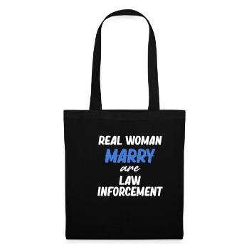 Les vraies femmes sont des forces de l’ordre, - Sac en tissu - noir - Devant