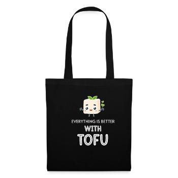 Avec du tofu, du tempeh, du brocoli végétarien asiatique, c’est tout - Sac en tissu - noir - Devant