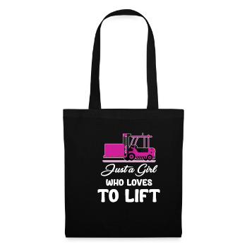Just a girl who loves forklifts, - Tote Bag - black - Front
