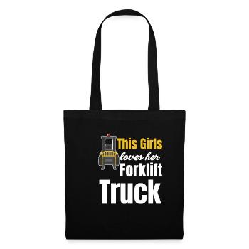 This Girl Loves Her Forklift Construction Excavator - Tote Bag - black - Front