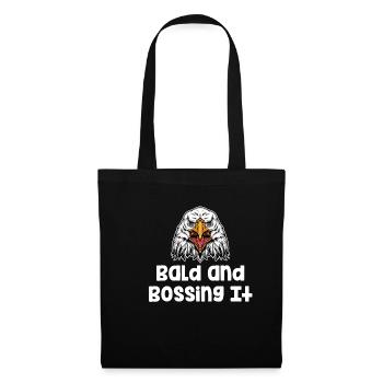 Chauve Et Bossing It Drôle Coiffeur Barbu - Sac en tissu - noir - Devant