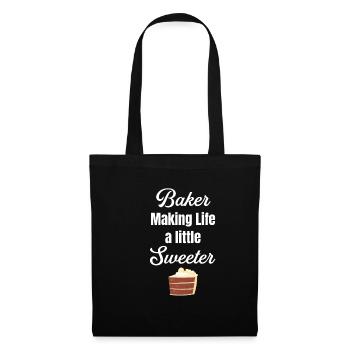Bakers make life a little sweeter. Bake - Tote Bag - black - Front