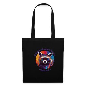 Street Cats, Raccoon, Local, Gift, Cat - Tote Bag - black - Front