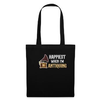 I'm happiest when I'm looking for antiques - Tote Bag - black - Front