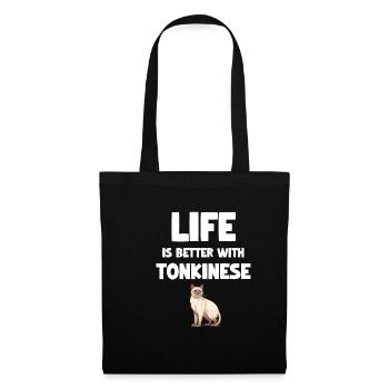 La vie est meilleure avec la poupée de chiffon tonkinoise - Sac en tissu - noir - Devant