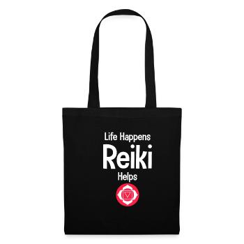 Life Happens Reiki helps with chakra healing. - Tote Bag - black - Front
