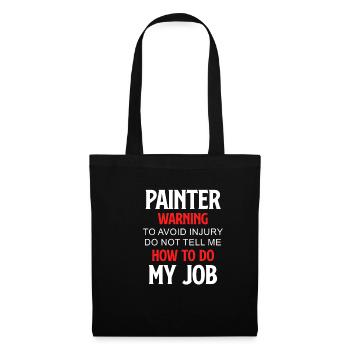 Avertissement du peintre à éviter - Sac en tissu - noir - Devant