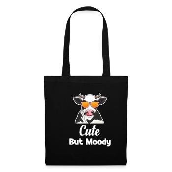 mignon, mais lunatique, drôle, éleveur de vaches, - Sac en tissu - noir - Devant