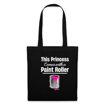 This princess comes with a paint roller. - Tote Bag - black - Front