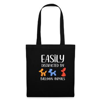 Facilement distrait par les animaux en ballon. - Sac en tissu - noir - Devant