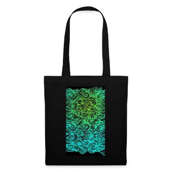 Psychedelic swirl geometric wave pattern - Tote Bag - black - Front