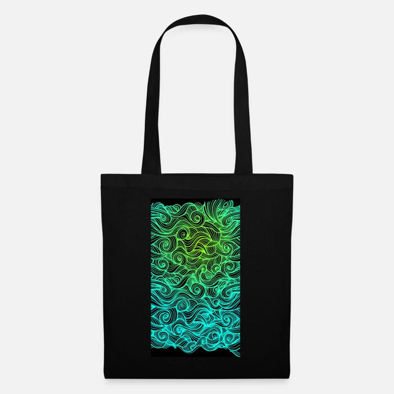 Psychedelic swirl geometric wave pattern - Tote Bag - black