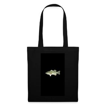 Polygonal Fisch Fischen - Stoffbeutel - Schwarz - Vorne