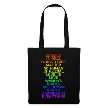 SCIENCE IS REAL BLACK LIVES MATTER LGBT PRIDE BLM - Stoffbeutel - Schwarz - Vorne