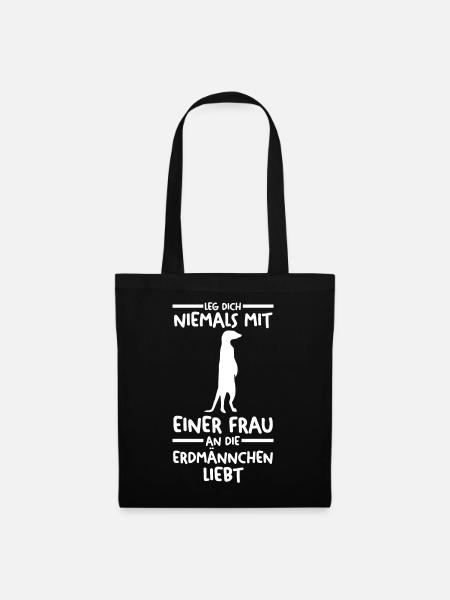 Erdmännchen - Stoffbeutel - Schwarz