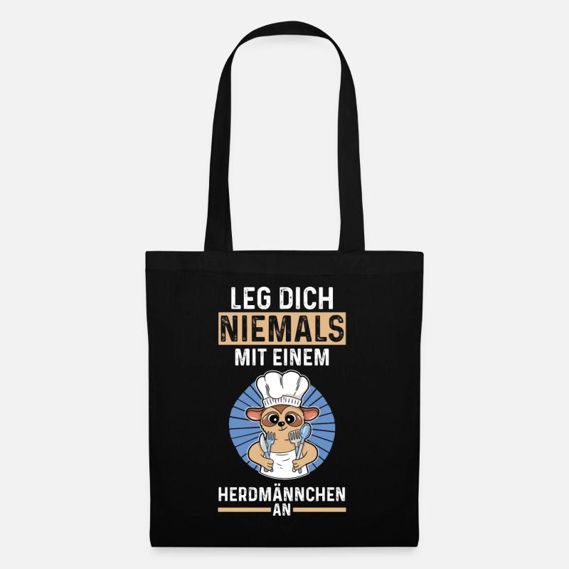 Erdmännchen Herdmännchen - Stoffbeutel - Schwarz