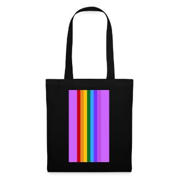 Arc-en-ciel et rose - Sac en tissu - noir - Devant
