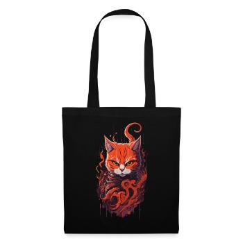 Cat Tabby Ninja Gloomy Evil Grim Apparel - Tote Bag - black - Front