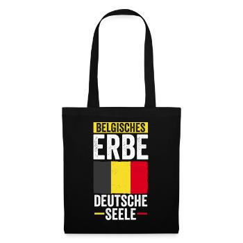 Belgier Belgisch Deutsches Herz Belgien - Stoffbeutel - Schwarz - Vorne