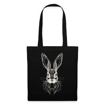 Lapin géométrique Lapin de Pâques vintage - Sac en tissu - noir - Devant