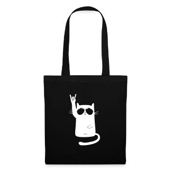 Chat en métal - Sac en tissu - noir - Devant