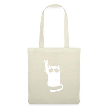 Metal Katze - Stoffbeutel - Natur - Vorne