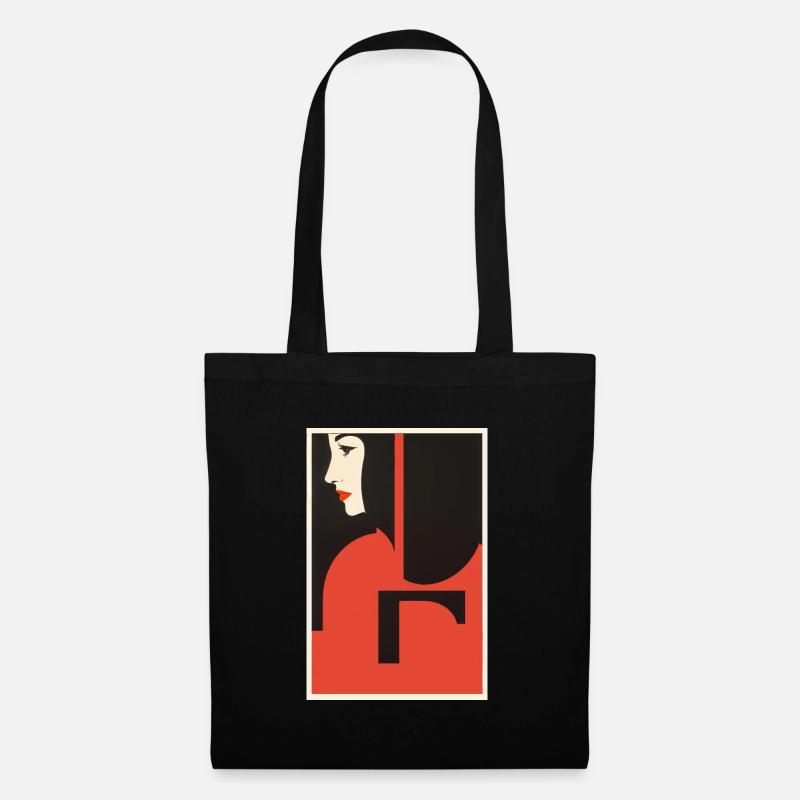 Frau à la Saul Bass - Stoffbeutel - Schwarz