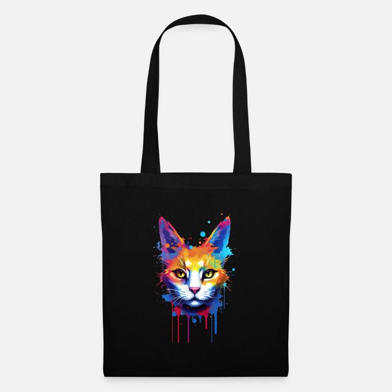 Chat extravagant - Sac en tissu - noir