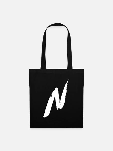 Trendy Cool Stylisch N Buchstabe - Stoffbeutel - Schwarz
